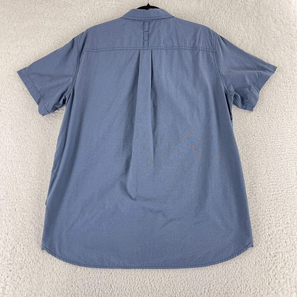 The North Face Button-Up Shirt Mens Size Large Blue‎ Short Sleeve Pocket Casual